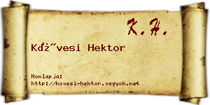 Kövesi Hektor névjegykártya